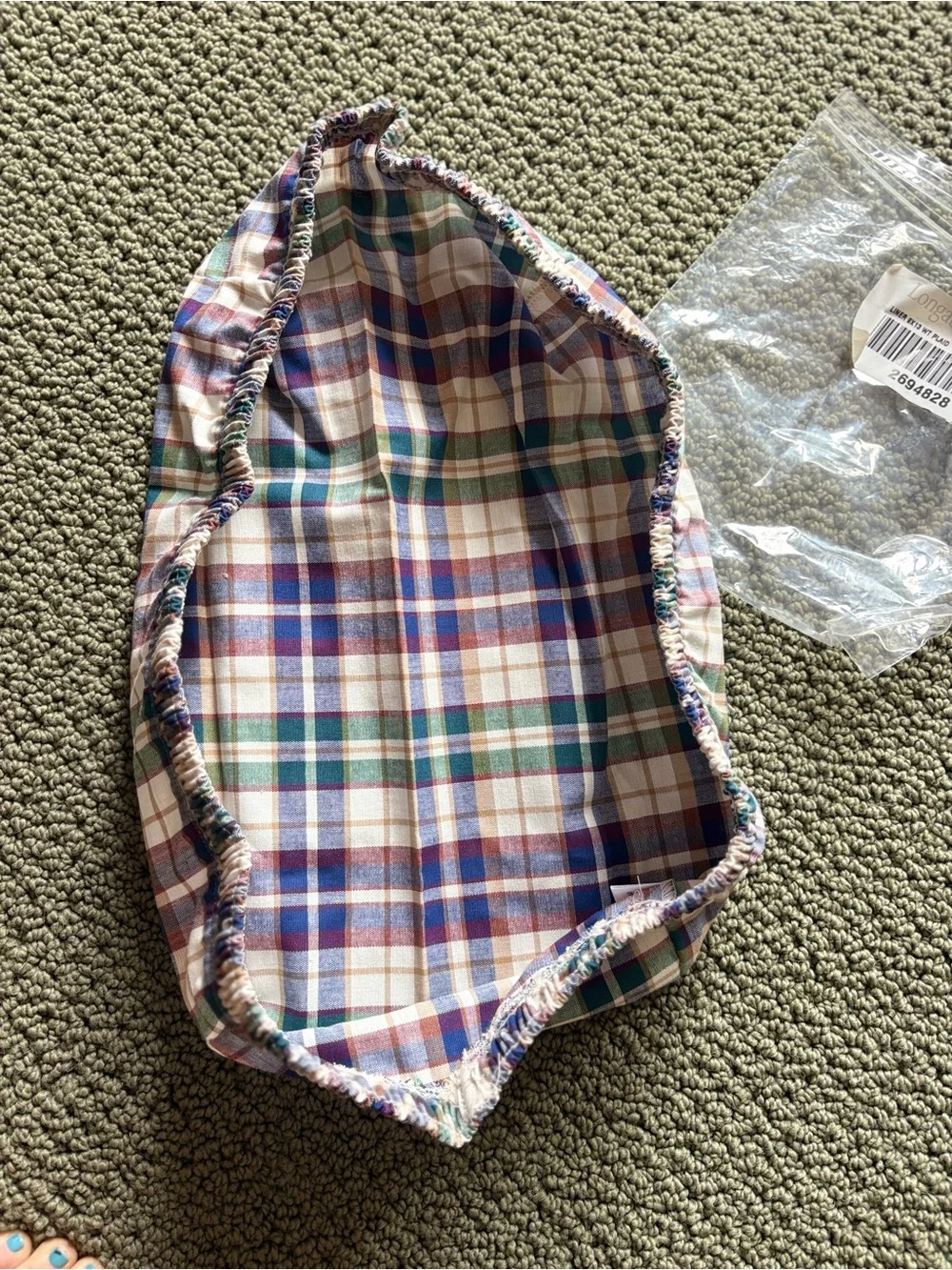 NWT Longaberger basket Woven Traditions Plaid cloth liner 9 x 13 rectangle  new